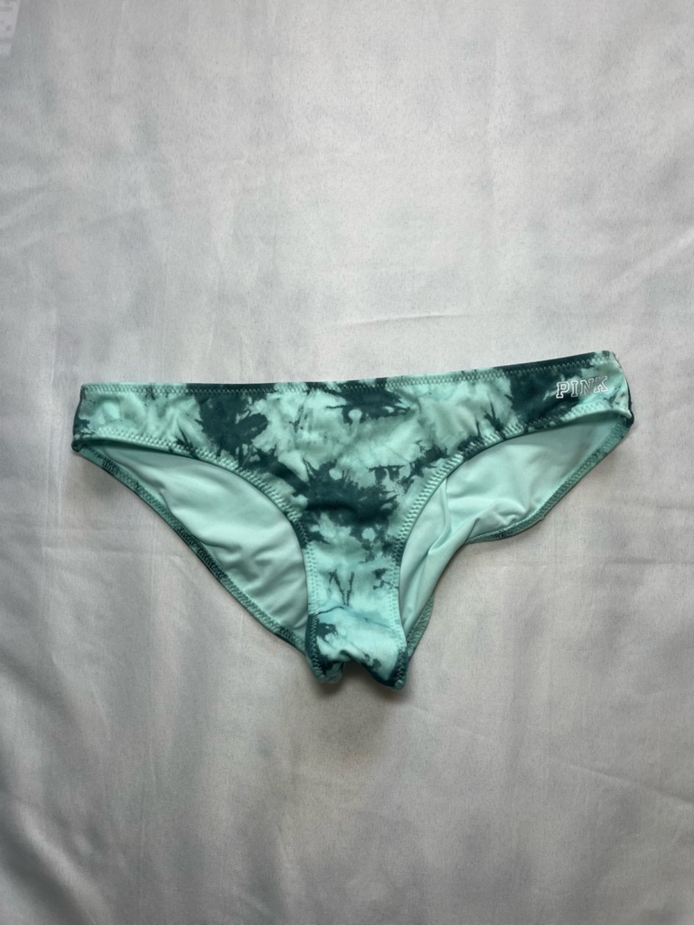 PINK Victoria's Secret Sport Low arise Cheeky Women's Mint Tie-Dye Bikini Bottom